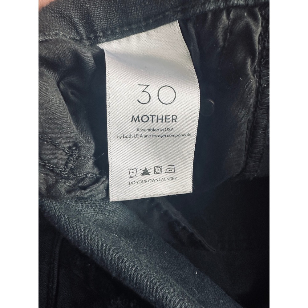 MOTHER Insider Crop Step Fray Jeans 30 Not Guilty Black Bootcut - Picture 9 of 10